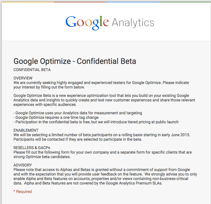 Breaking News: Google Optimize Beta Confirmed