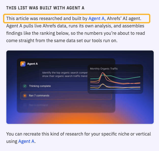 Letaido working with Ahrefs data to build a data-driven article