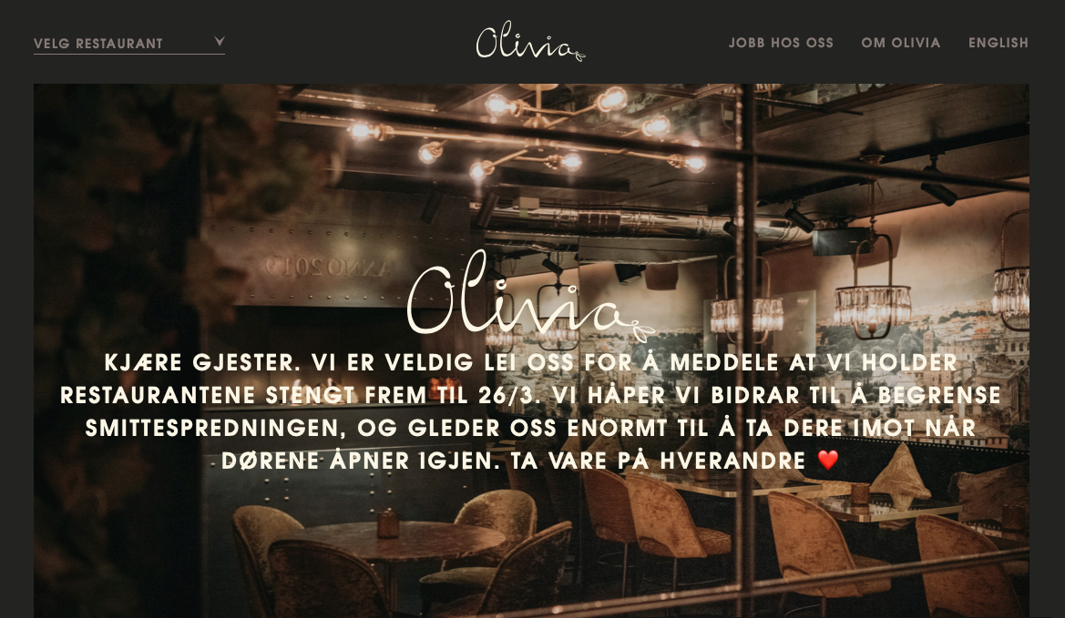 dark website designs - Olivia Restaurant