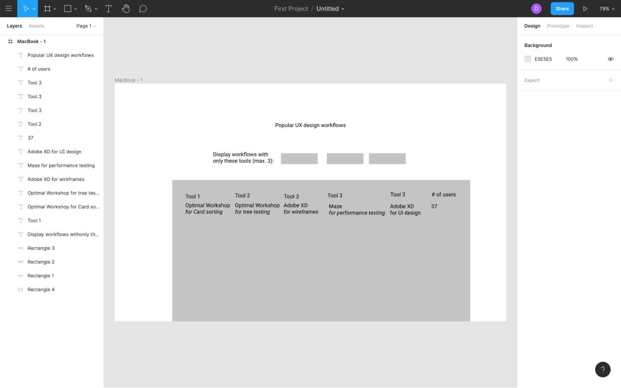 Quick wireframing with Figma