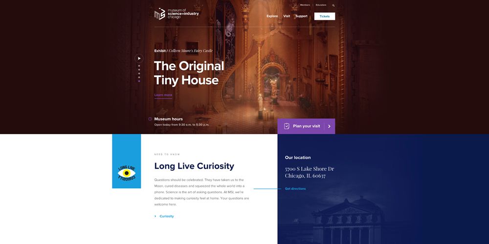 Museum of Science + Industry Motion Design in Web Design