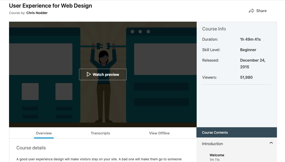 User Experience for Web Design - online courses