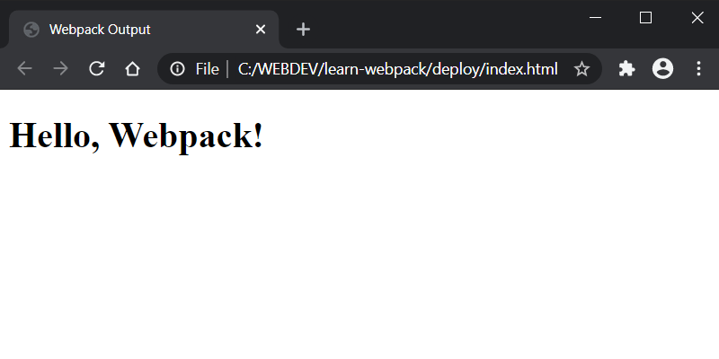 Webpack Browser Message Displayed