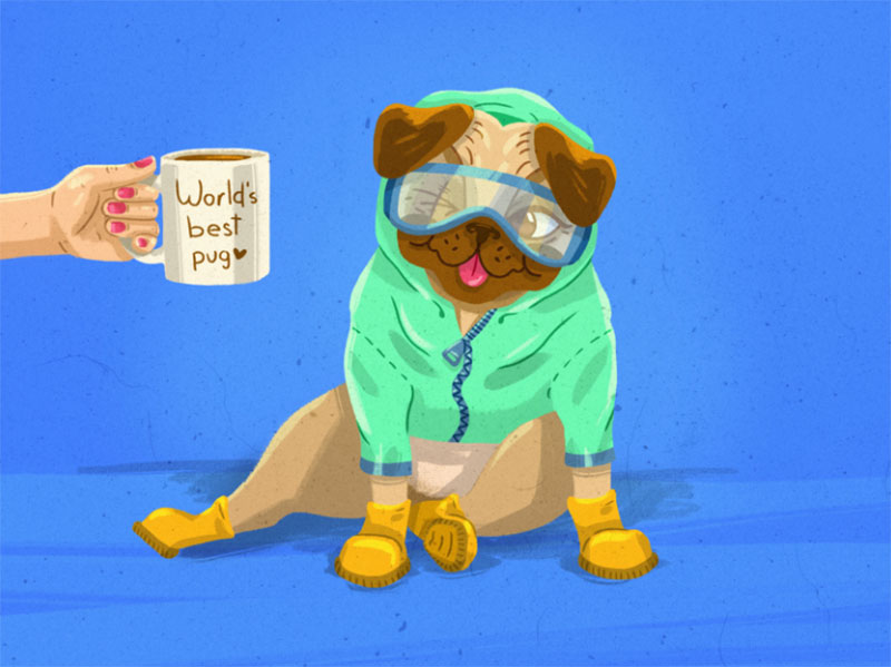 Shout-out-to-Harley-one-eyed Awesome dog illustration images to inspire you
