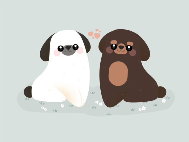 Dogs-in-love Awesome dog illustration images to inspire you
