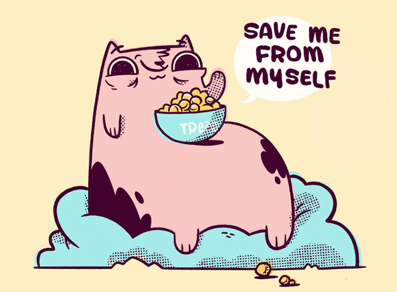 Fat-Cat-Save-Me-From-Myself Beautiful cat illustration examples to check out
