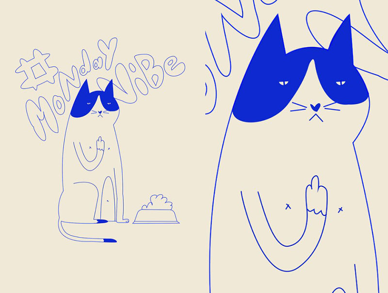 Monday-vibes Beautiful cat illustration examples to check out