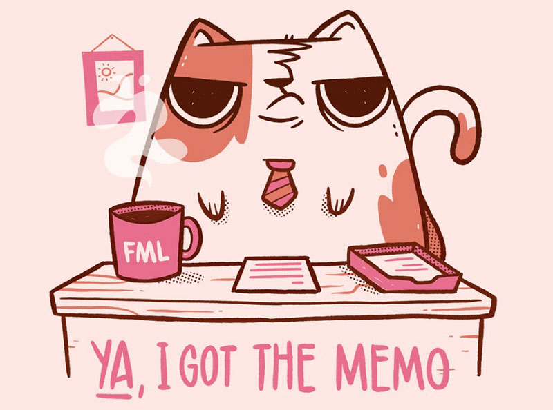 Business-Cat-I-Got-the-Memo Beautiful cat illustration examples to check out
