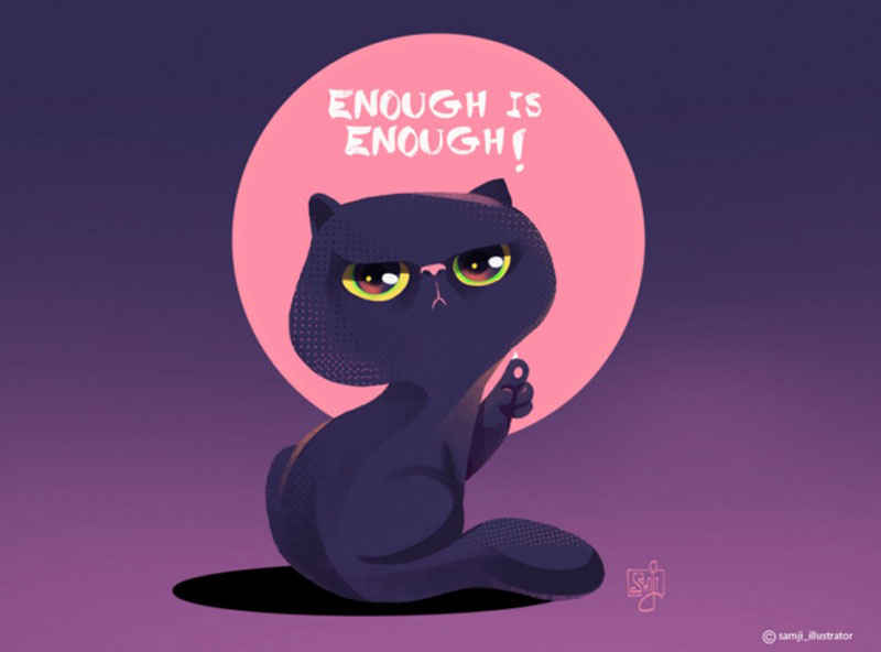 Enough-is-Enough Beautiful cat illustration examples to check out