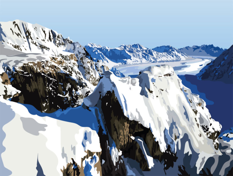 Majestic-Snow-Capped-Mountains Beautifully designed winter illustration examples for you