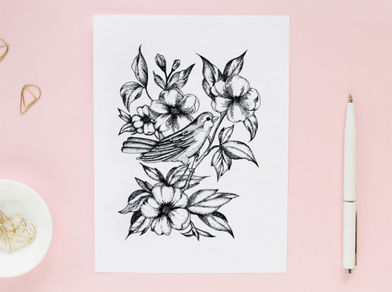 Spring.-Dotwork Dreamy spring illustration examples you must see