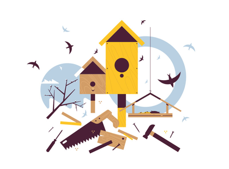 Spring-starling-sitting-on-wooden-birdhouse Dreamy spring illustration examples you must see