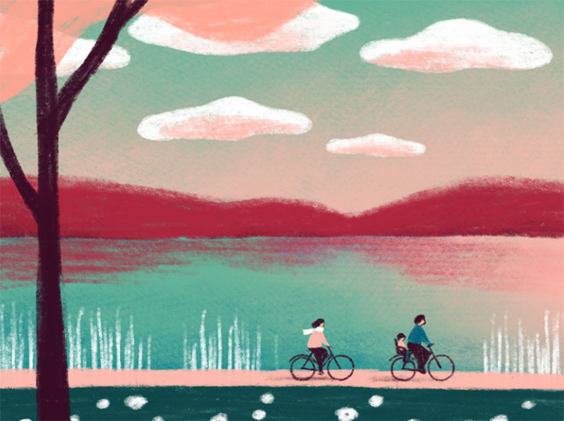 Spring-ride Dreamy spring illustration examples you must see