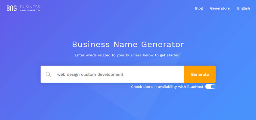 Business Name Generator Search