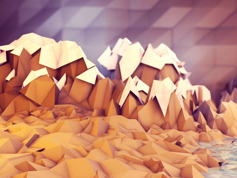mountains low poly art