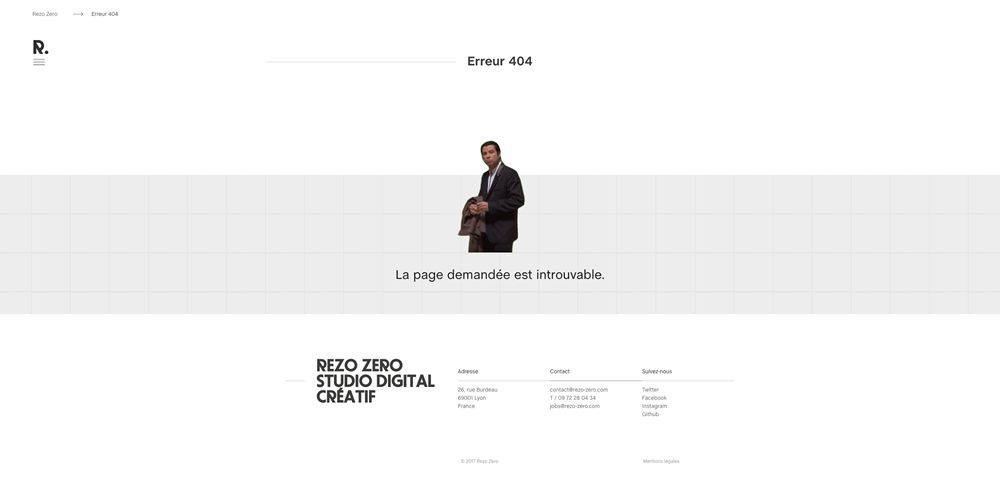 404 web page design Rezo Zero