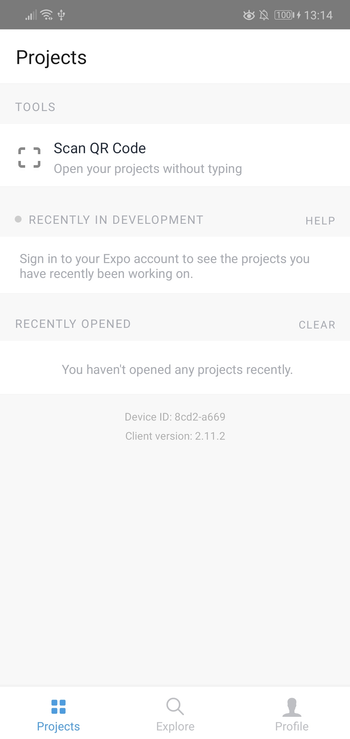Expo client app