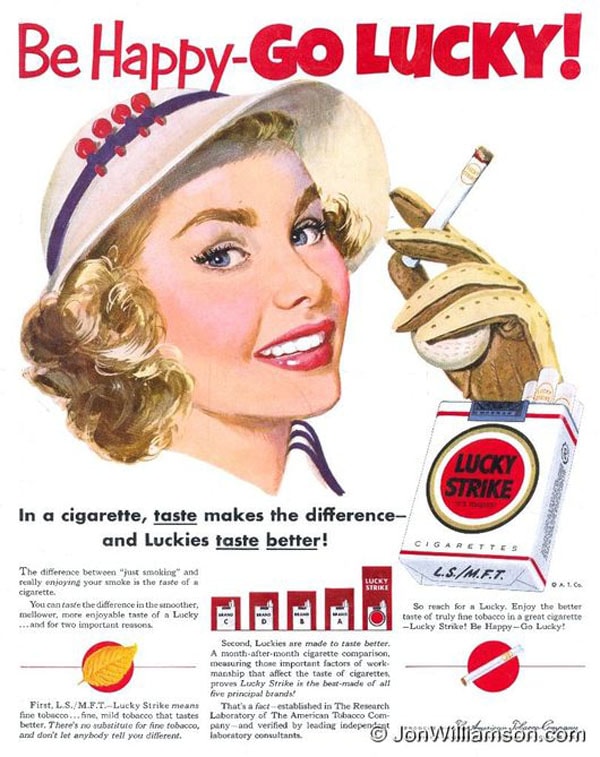vintage lucky start cigarette advertisement