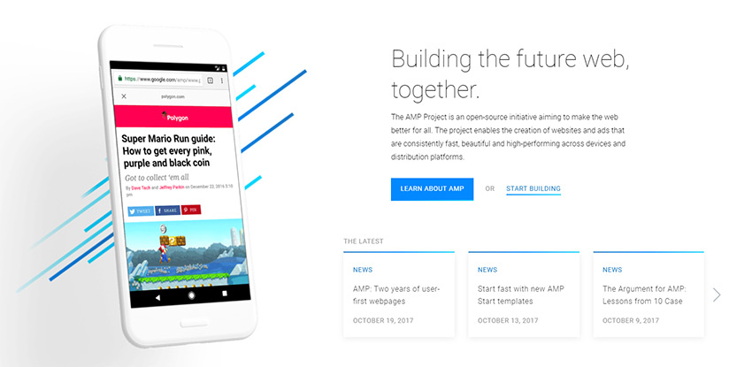 AMP mobile pages
