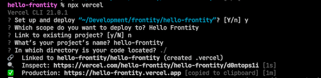 Vercel assigns a temporary domain (e.g. your-project-name.vercel.app) for our site. This Frontity doc describes how to customize site domain and nameserver settings.