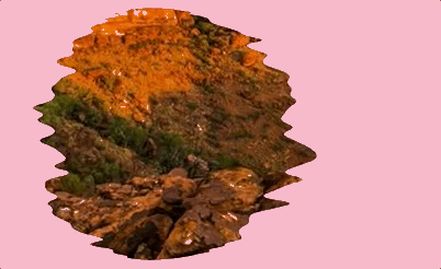 A circular image is distorted and slides from right to left on hover in this animated gif.