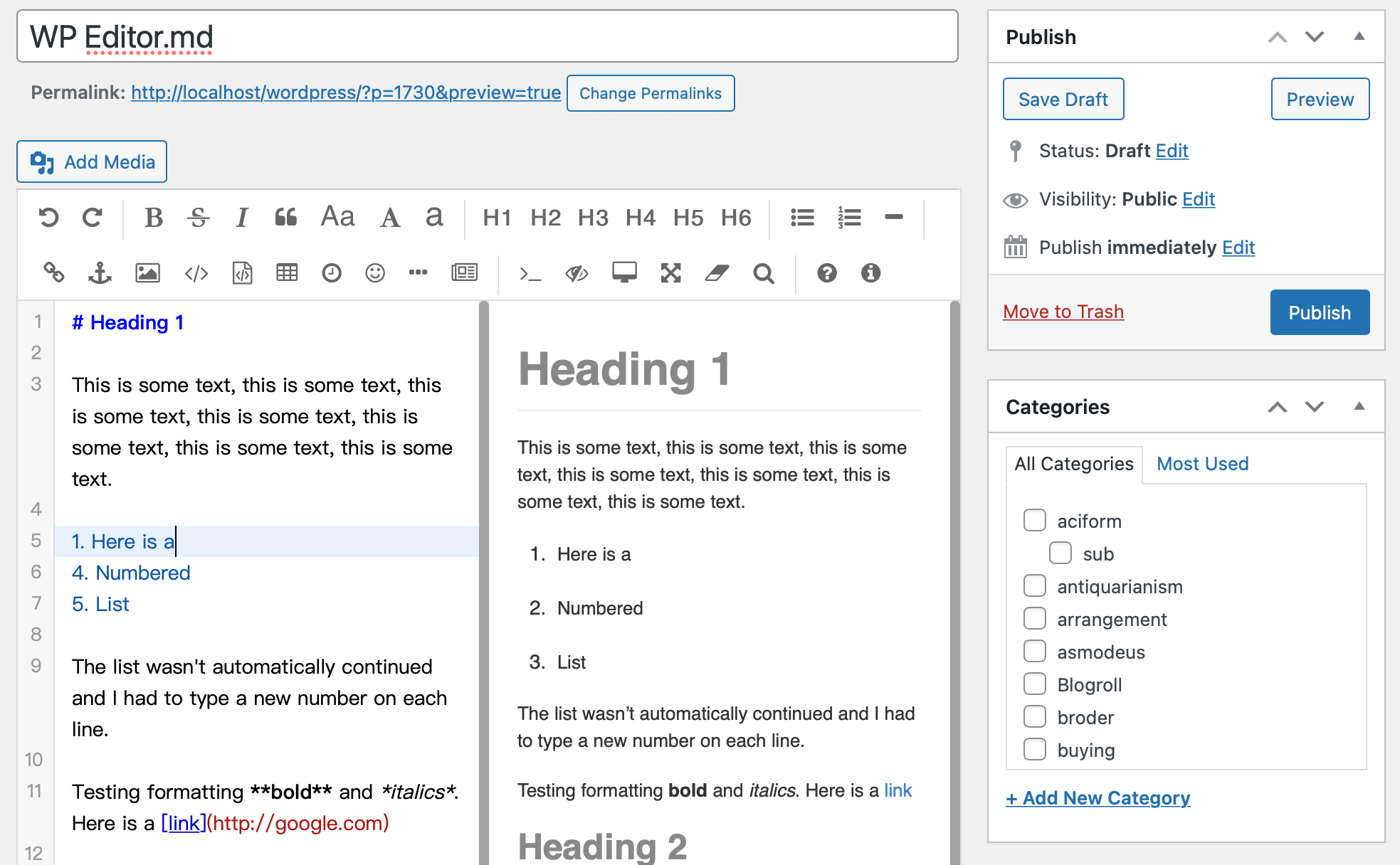 Screenshot of WP Editor.md