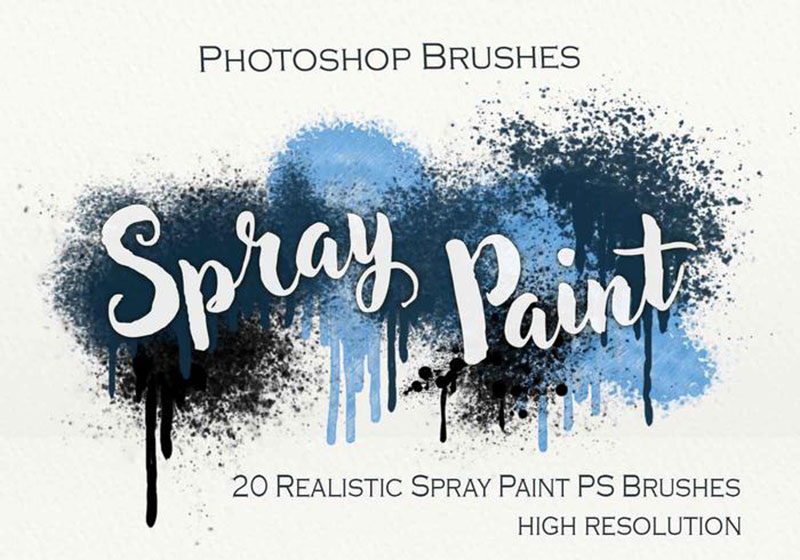 20-Spray-Paint-PS-Brushes-Modern-style Photoshop painting brushes to use for better designs
