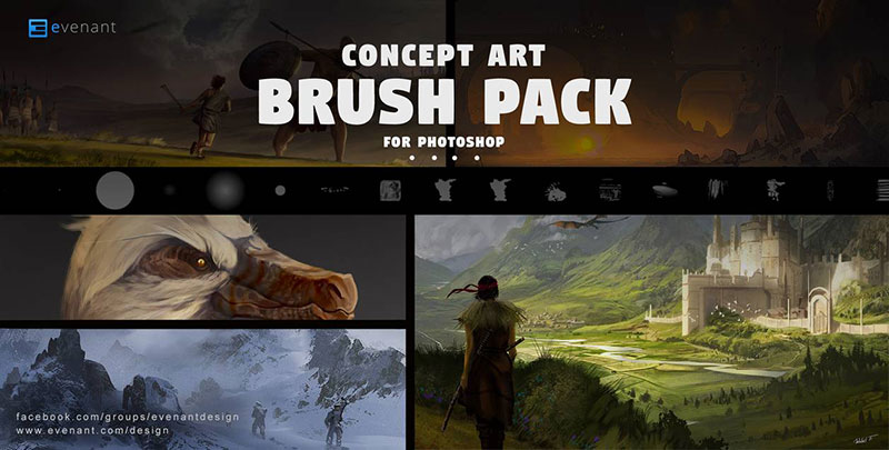 Concept-Art-Brush-Pack-The-professionals-choice Photoshop painting brushes to use for better designs