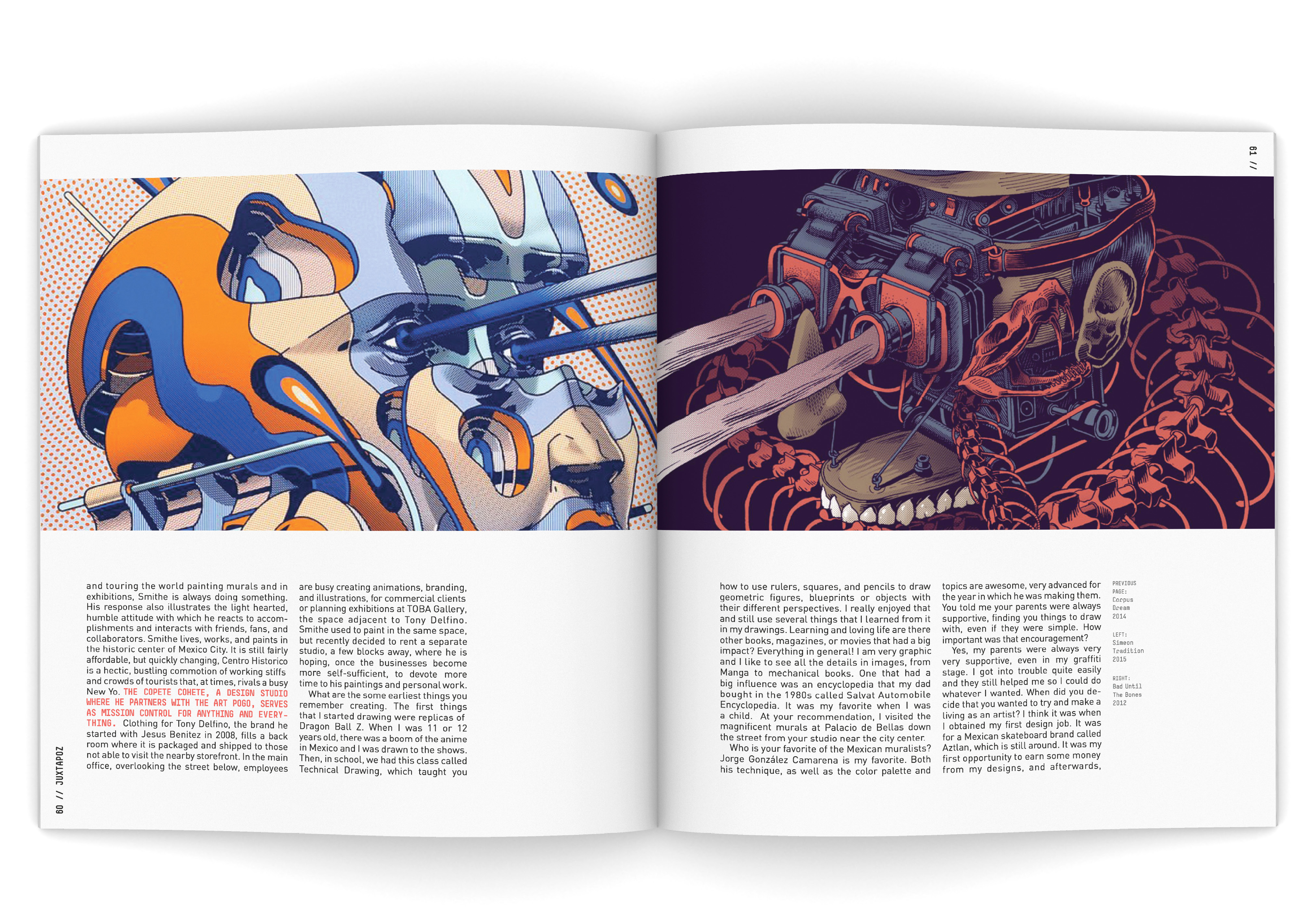 Juxtapoz graphic design magazine layout