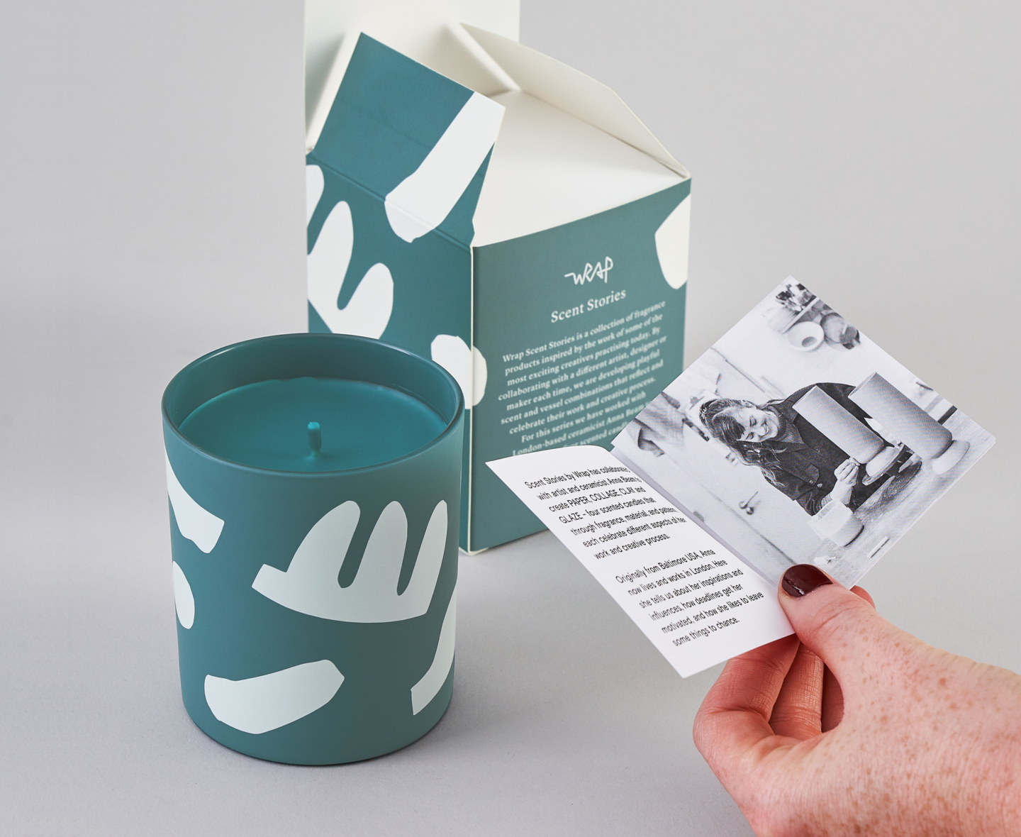 Wrap graphic design magazine scented candle