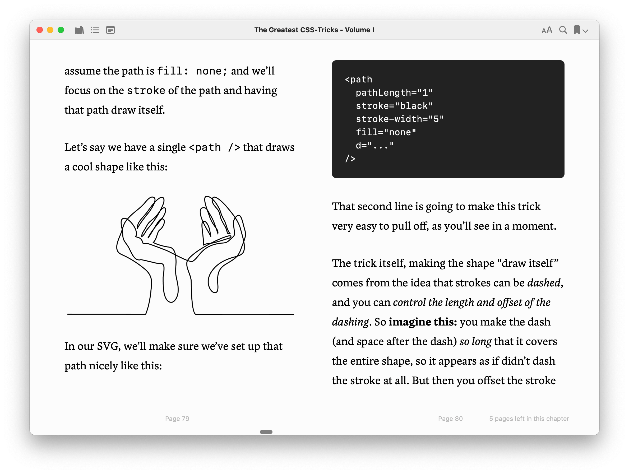 Mac app Books.app with the EPUB version of the book open.