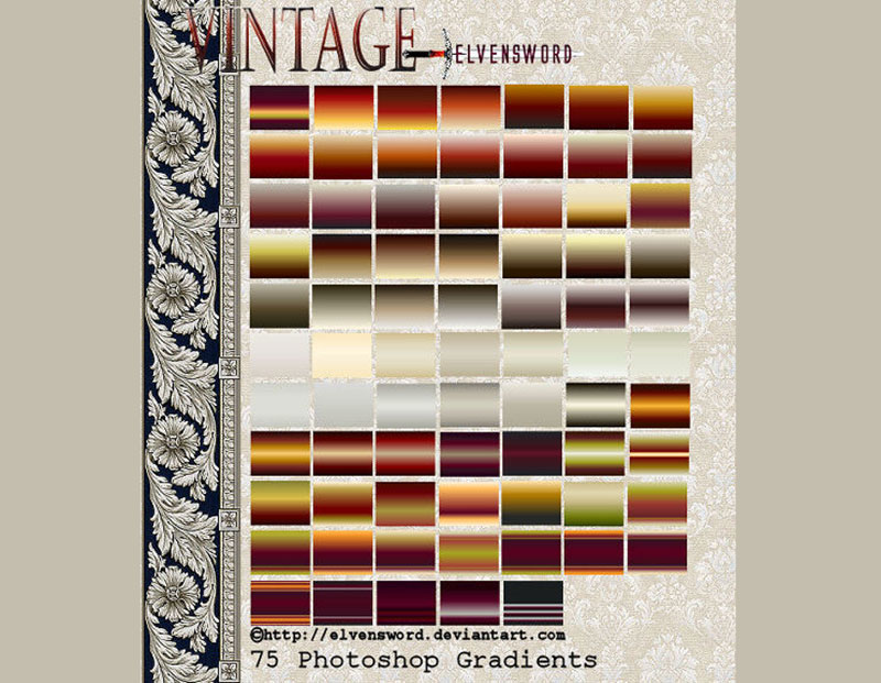 Vintage-Ps-Gradients Free Photoshop gradients to use in your design projects