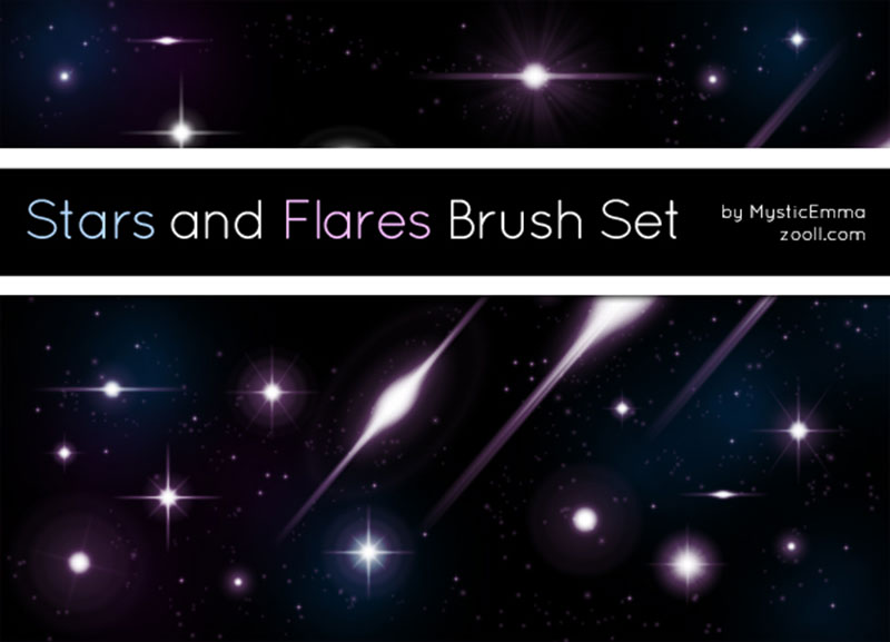Stars-And-Flares-Brush-Set-–-Make-everything-bright Photoshop star brushes that will make your designs better