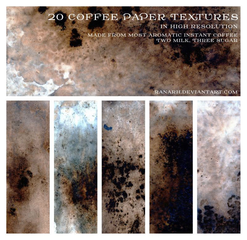 Coffee-Paper-Texture-PNGS The best retro and vintage texture examples for Illustrator and Photoshop