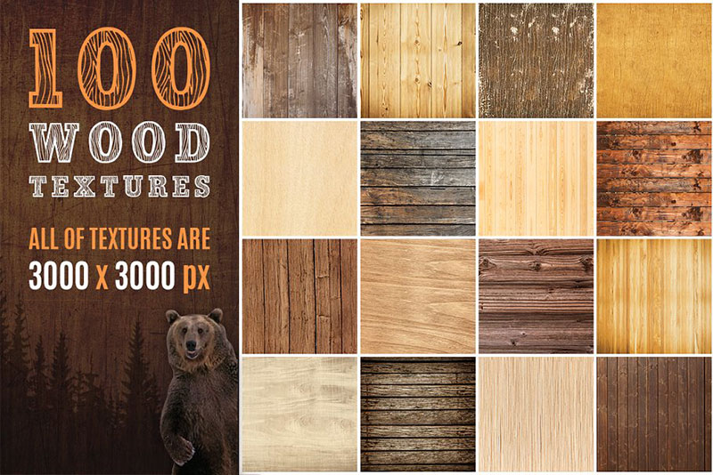 100-Wooden-Textures The best retro and vintage texture examples for Illustrator and Photoshop
