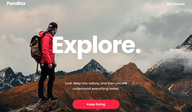 Parallax-template The best Slider Revolution templates to create a website with