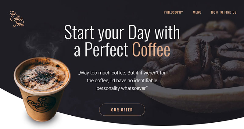 Coffee-shop-template The best Slider Revolution templates to create a website with