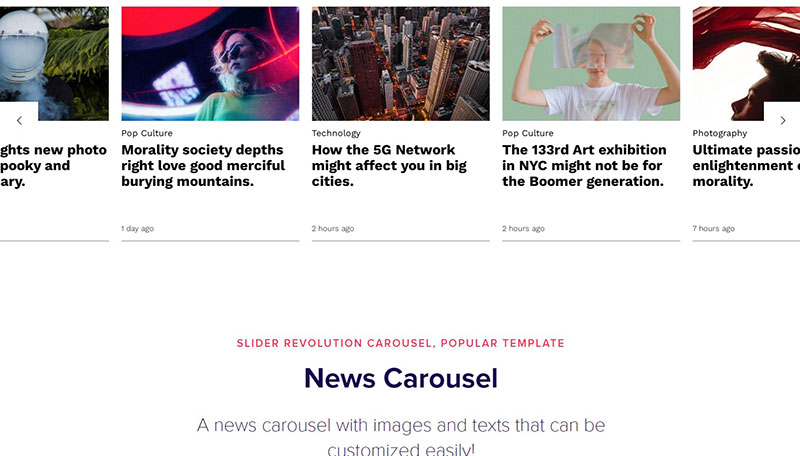 News-carousel The best Slider Revolution templates to create a website with