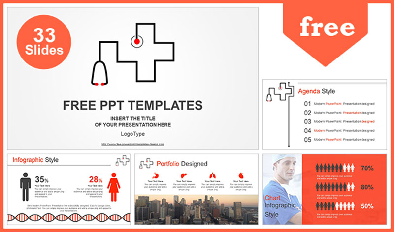 Stethoscope-Hospital-Symbol-PowerPoint-Template-The-most-popular-instrument Top notch medical PowerPoint templates collection
