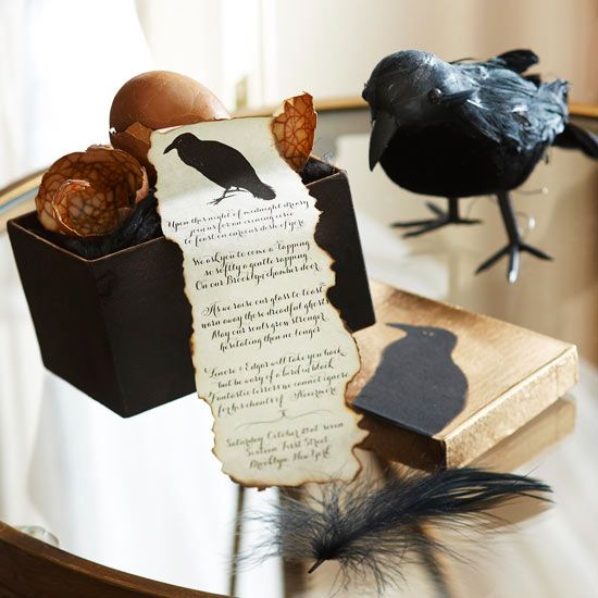 halloween invitation letter with a bird
