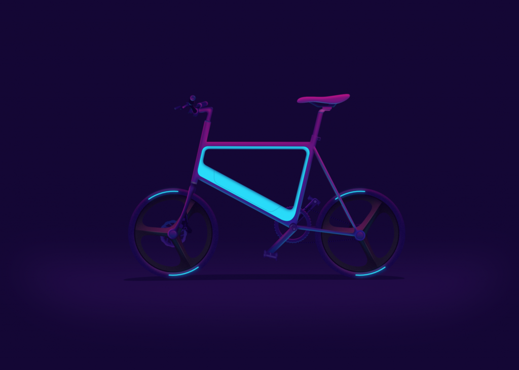 bike in neon effect