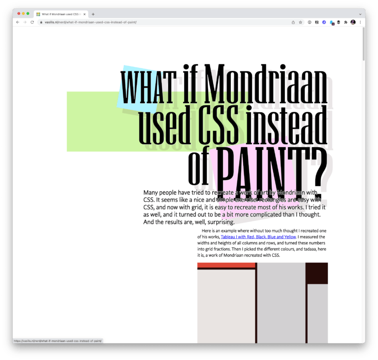 Mondrian Art in CSS From 5 Code Artists