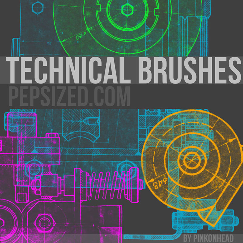 Free-Technical-PS-Brushes-Engineering-projects The best Photoshop drawing brushes that you can download