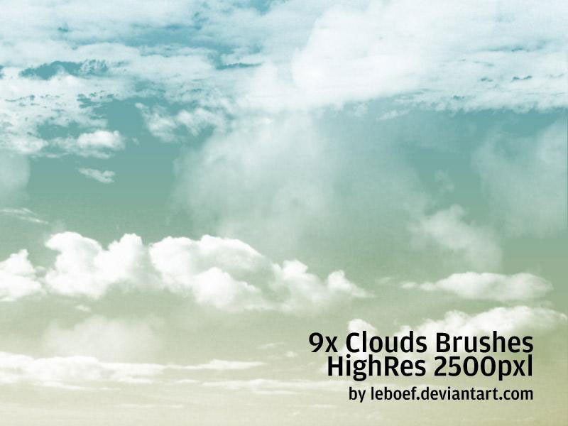 Nine-High-Resolution-Cloud-Brushes-Complex-editions Photoshop cloud brushes that you must have in your toolbox