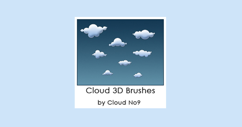 Cloud-3D-Brushes-ver.1-Cartoonish-appearance Photoshop cloud brushes that you must have in your toolbox