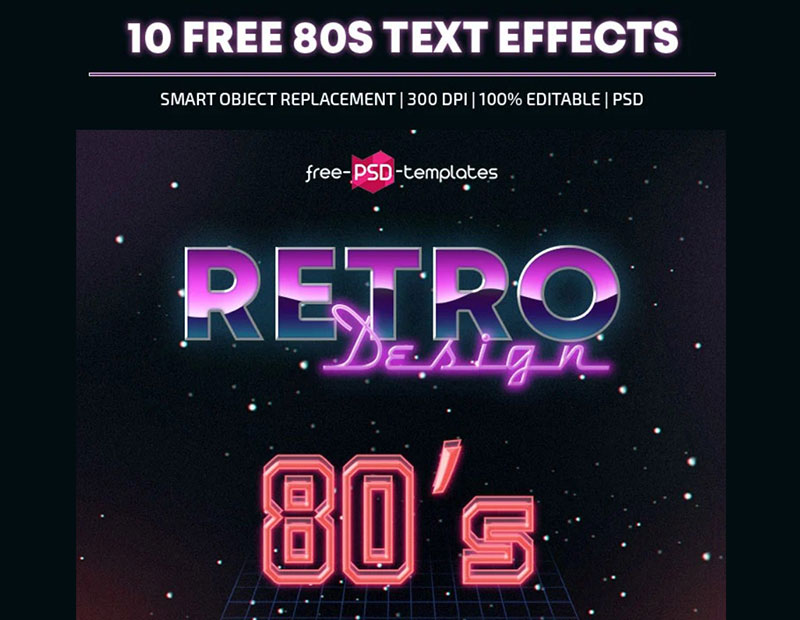 10-Free-80S-Text-Effects-Reliving-the-80s The best free Photoshop styles you need as a designer 
