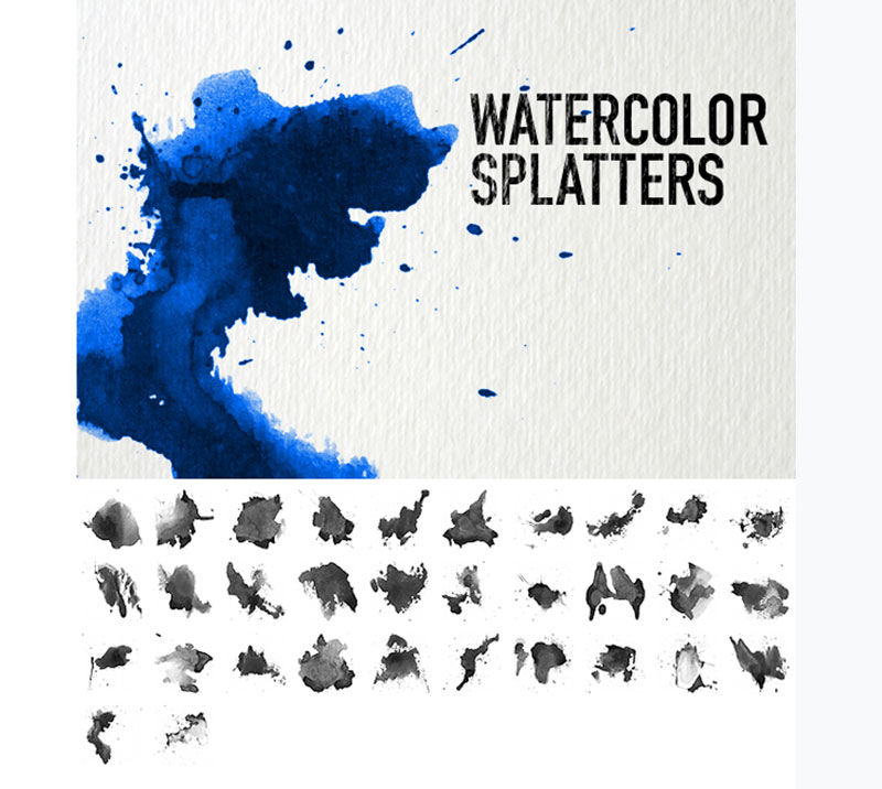Watercolor-Splatters-Another-stained-alternative The best Photoshop watercolor brushes you can get online