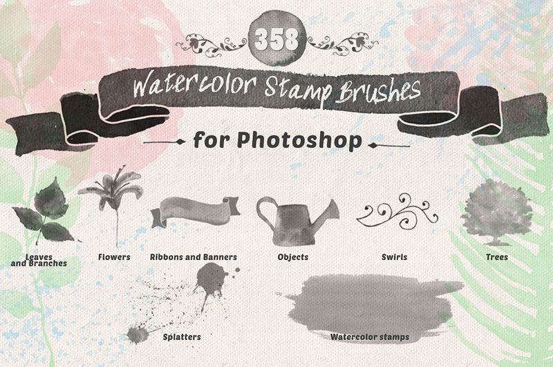 Watercolor-Photoshop-Stamp-Brushes-Artistic-skill The best Photoshop watercolor brushes you can get online