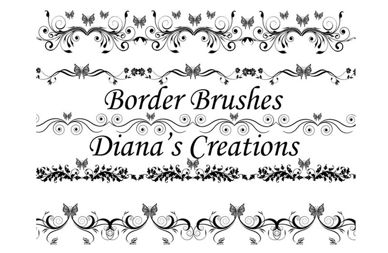 Elegant-Border-Brushes-Free-butterflies Photoshop border brushes that are simply amazing to have