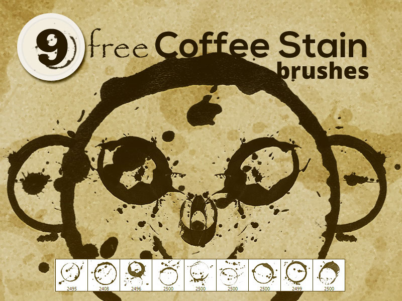 Free-Coffee-Stain-Photoshop-edge-brushes-A-delicious-stain Photoshop border brushes that are simply amazing to have